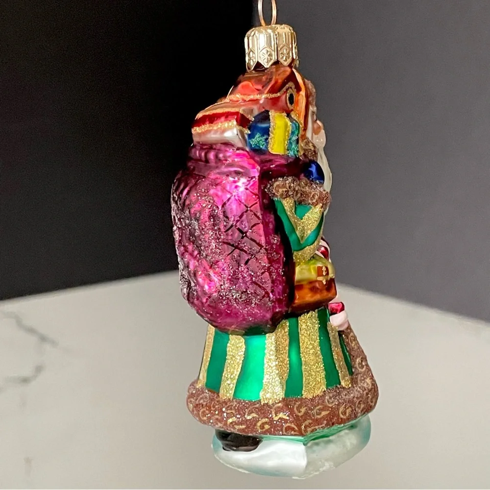 Santa in Striped Coat with Lantern - Ornament by Christopher Radko